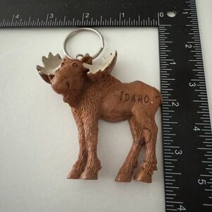 Idaho Moose Keychain Souvenir Brown‎ Animal with Antlers Keyring
